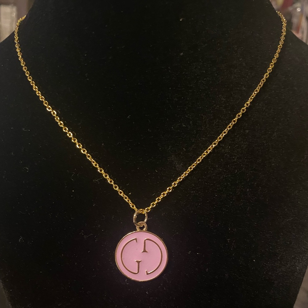 GUCCI Designer Charm on 925 unbranded chain necklace